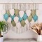 Large Macrame Wall Hanging Leaves - Chic Bohemian Handmade Woven Tapestry Wall Hanging Leaf Wall Art, Feather Boho Wall Decor for Living Room Nursery Bedroom, 39"W X 31"L (Sage Green, Green, Beige)
